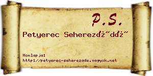 Petyerec Seherezádé névjegykártya